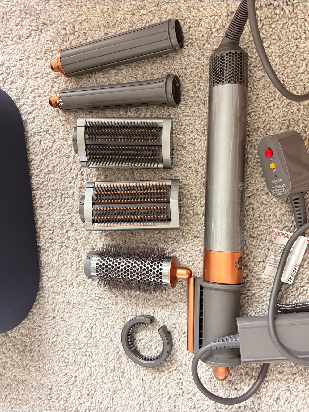 Dyson Hair Multi-Styler in Gray and Copper - Interchangeable Styling Attachments
